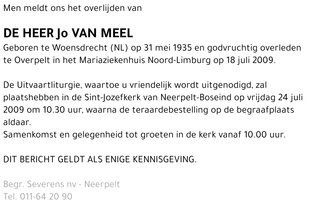 Jo Van Meel