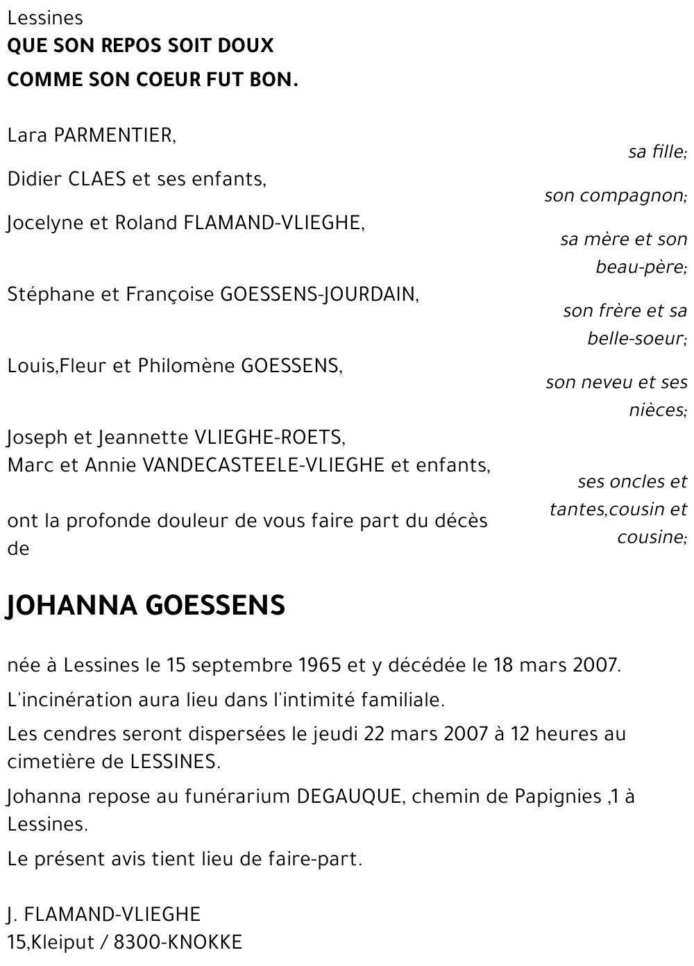 JOHANNA GOESSENS