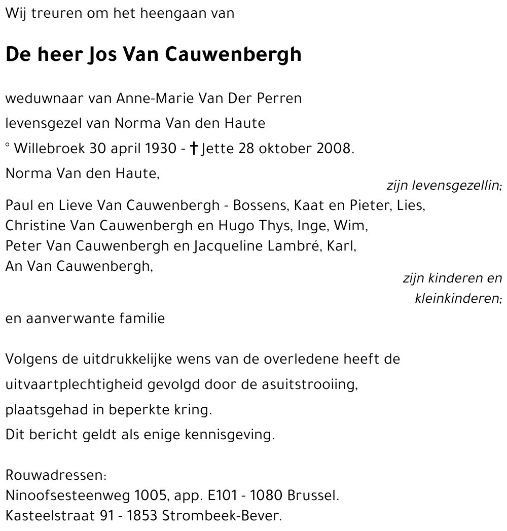 Jos Van Cauwenbergh