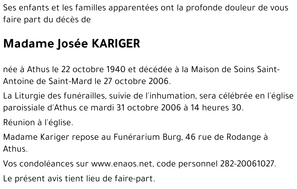 Josée KARIGER