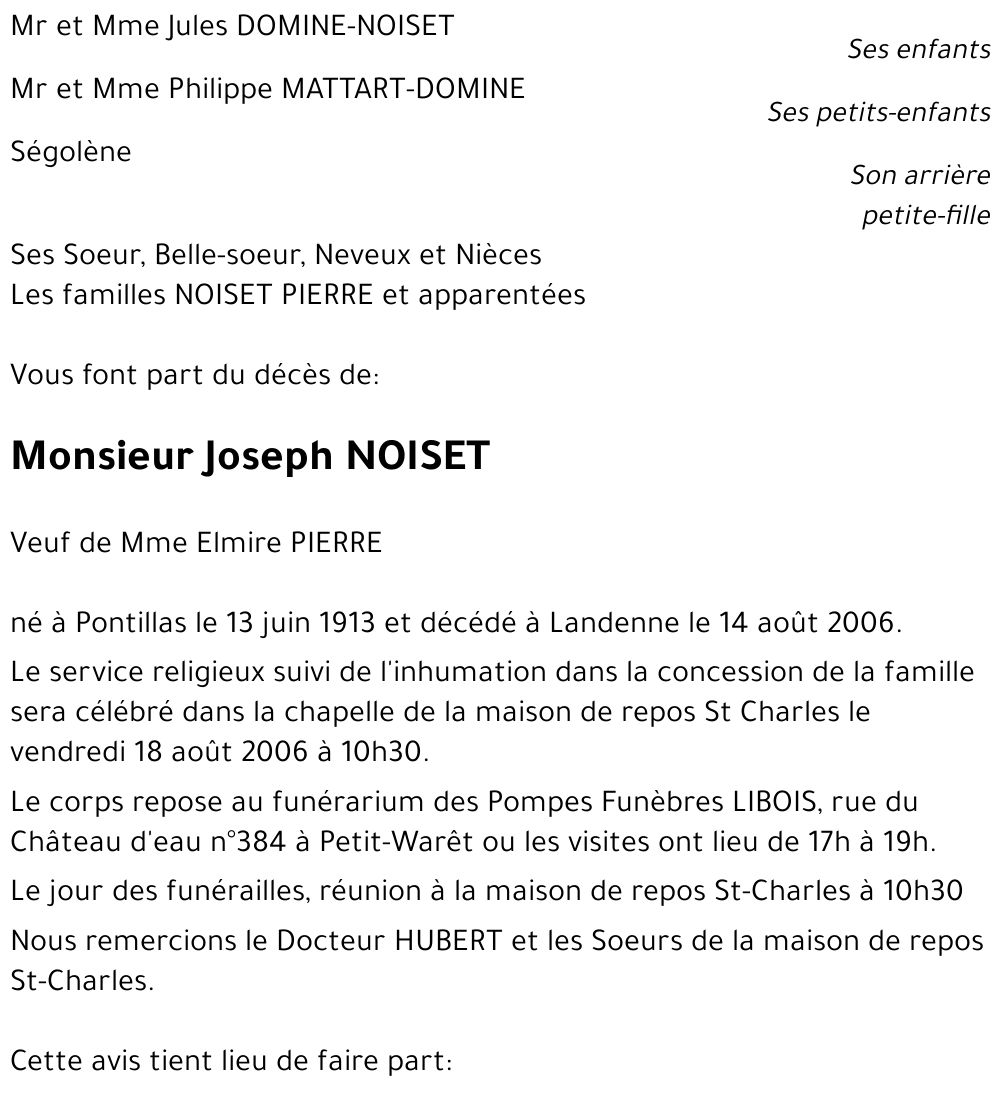 Joseph NOISET