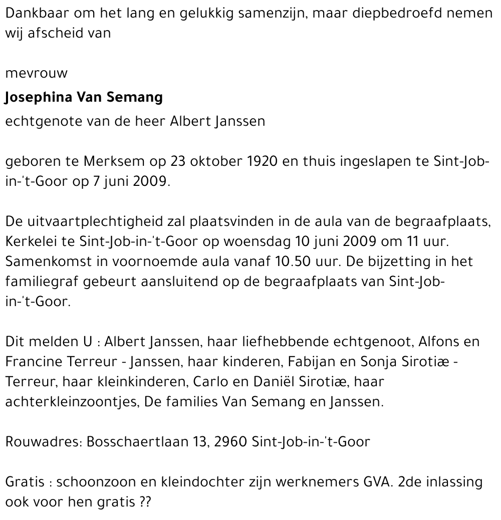 Josephina Van Semang