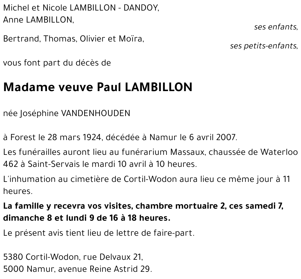 Joséphine VANDENHOUDEN