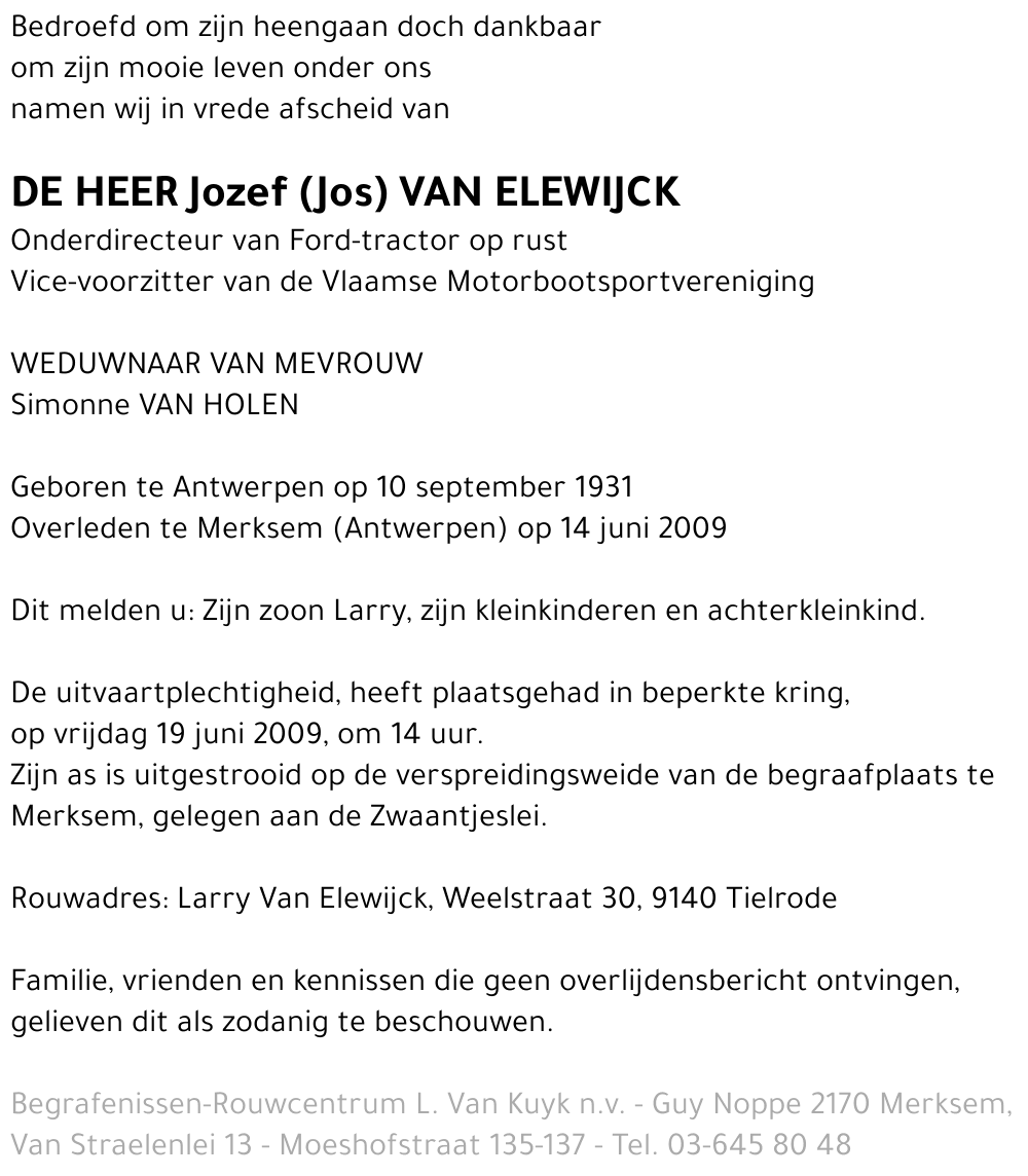 Jozef VAN ELEWIJCK
