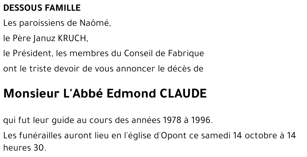 L'Abbé Edmond CLAUDE
