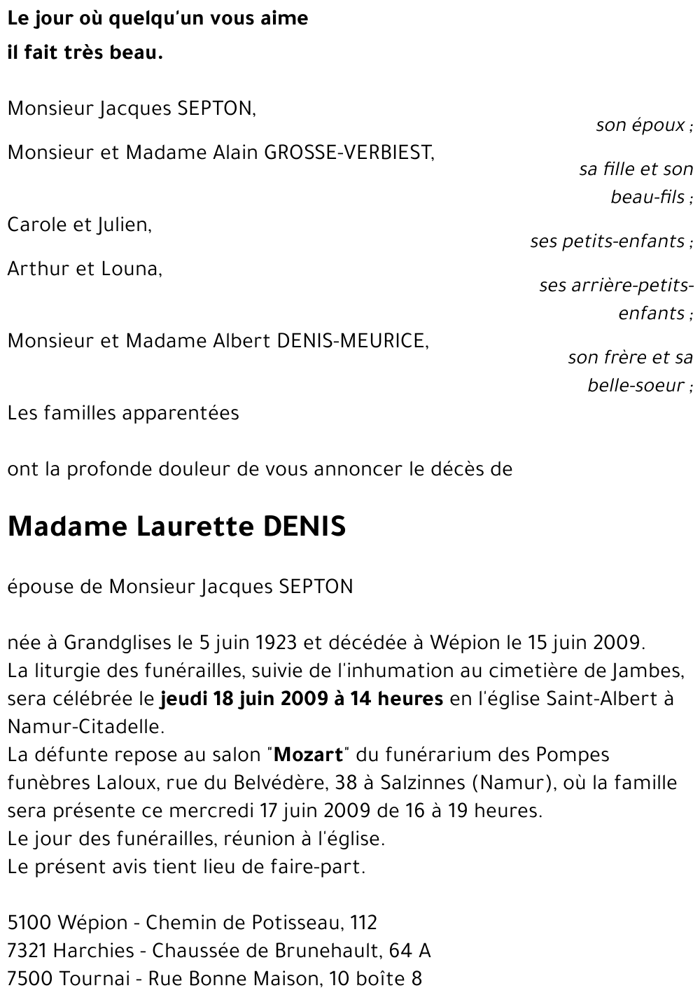 Laurette DENIS