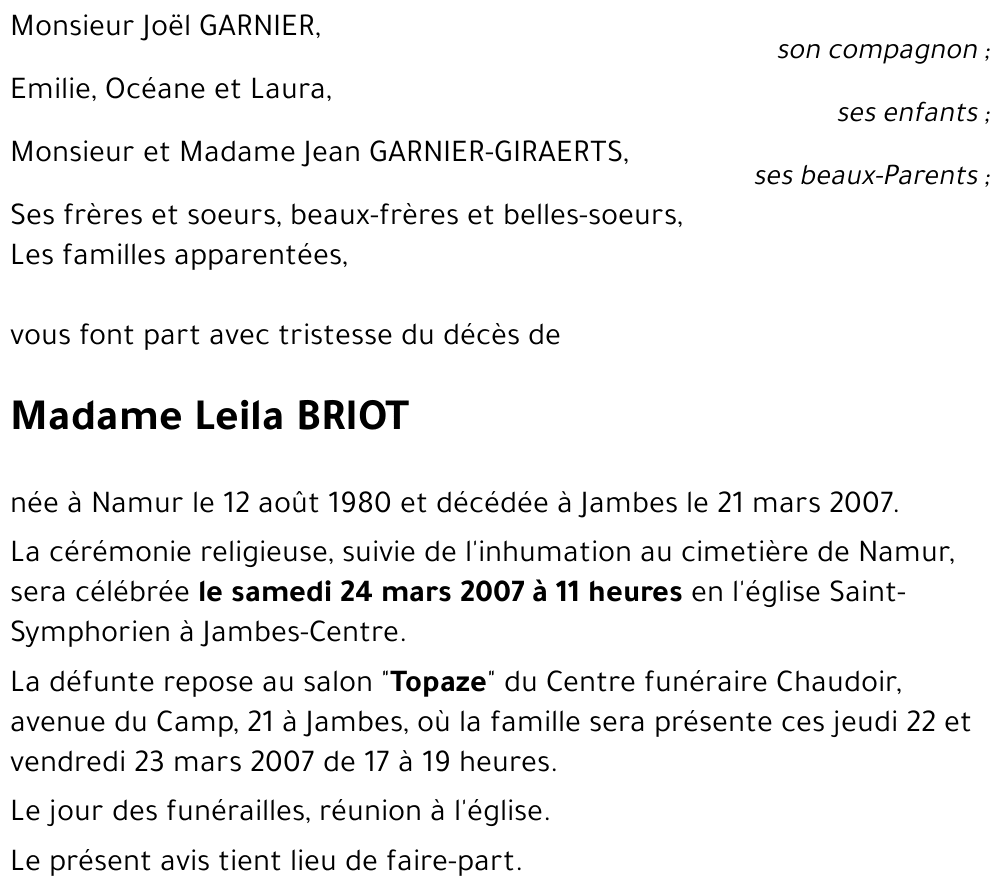 Leila BRIOT