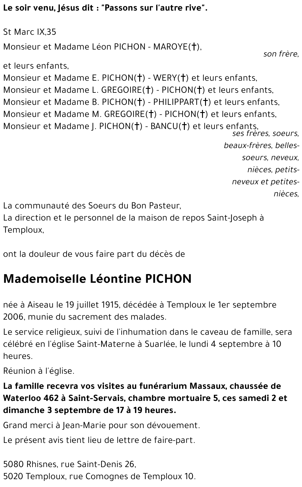 Léontine PICHON