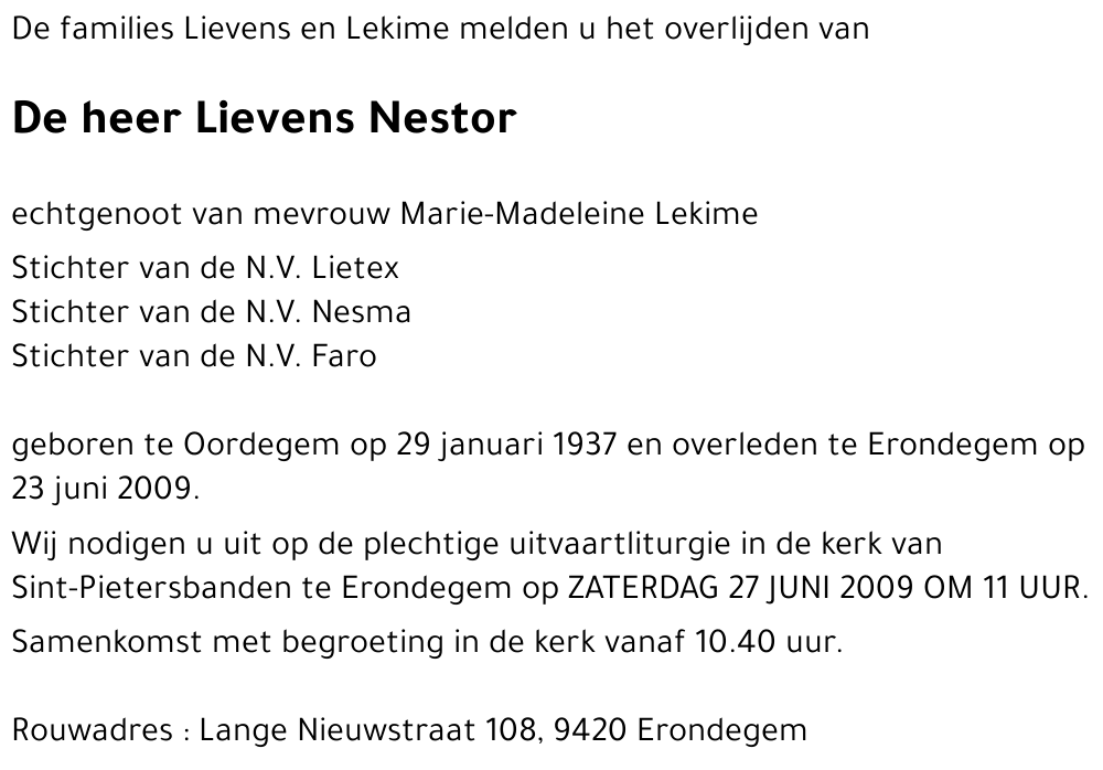 Lievens Nestor