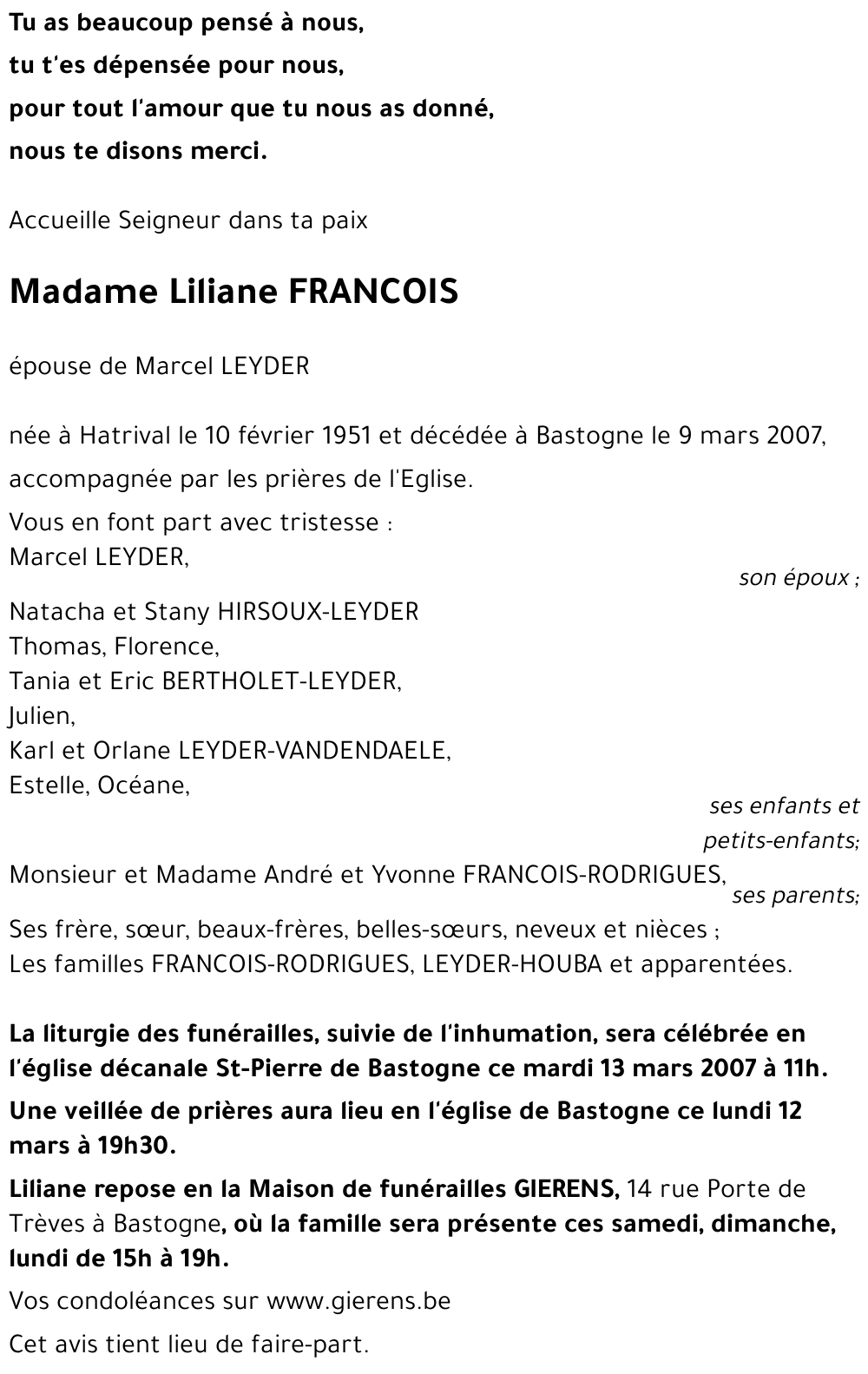 Liliane FRANCOIS
