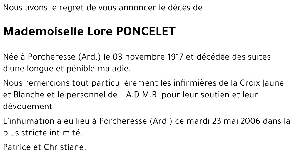 Lore PONCELET