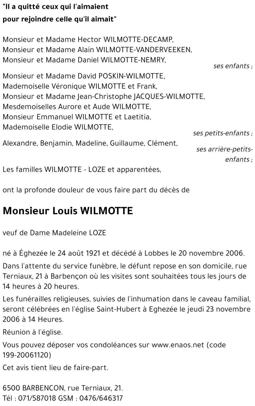 Louis WILMOTTE