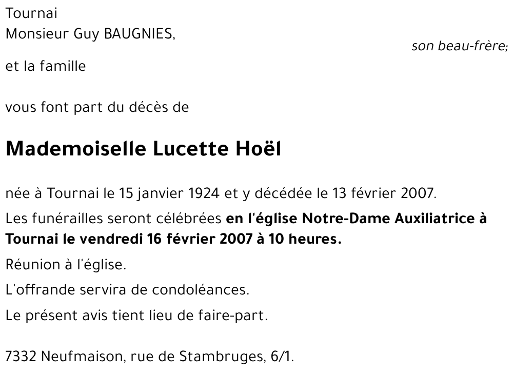 Lucette Hoël