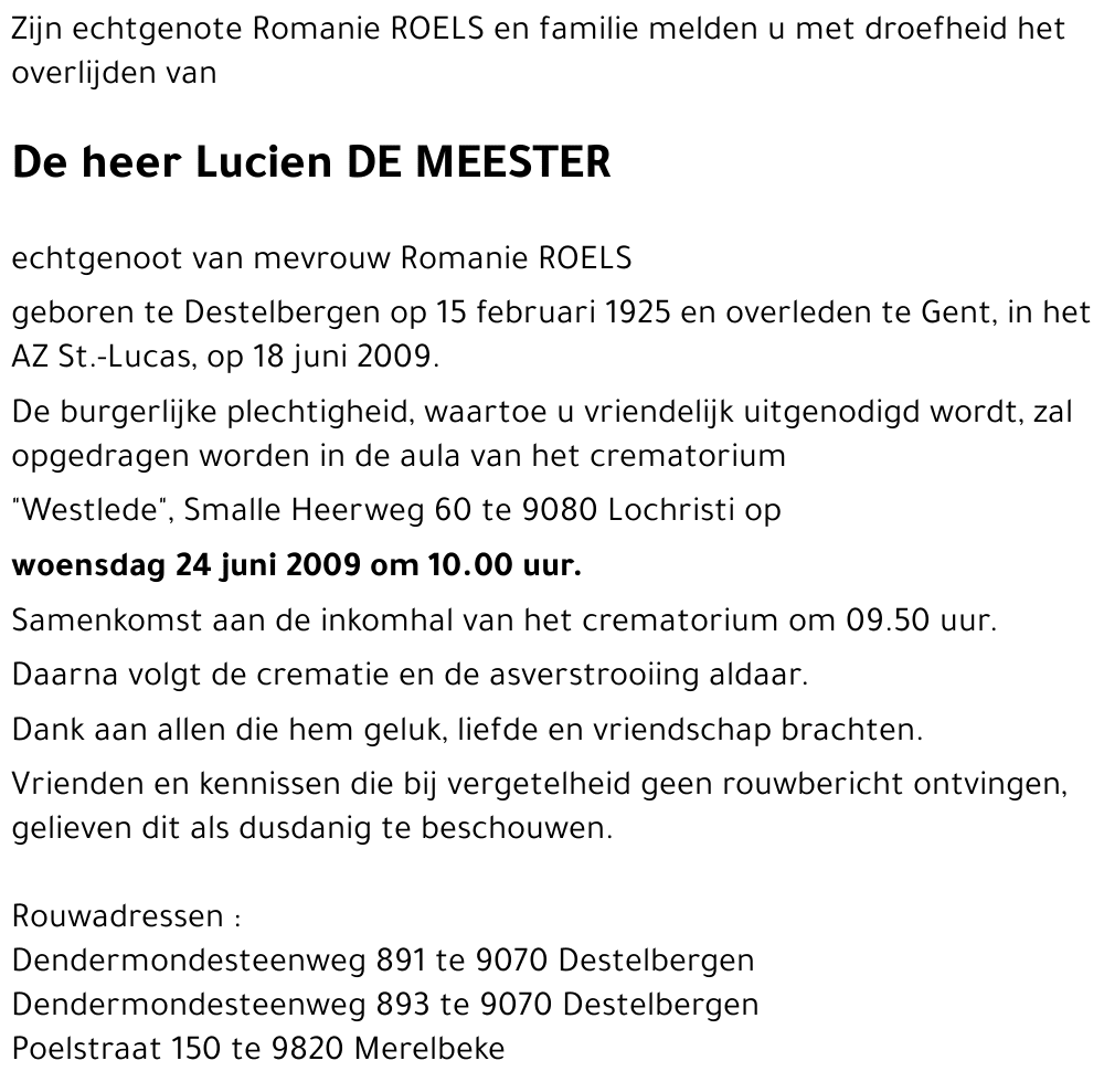 Lucien DE MEESTER