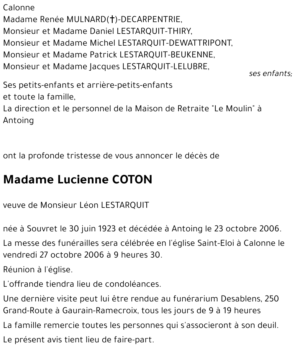 Lucienne COTON