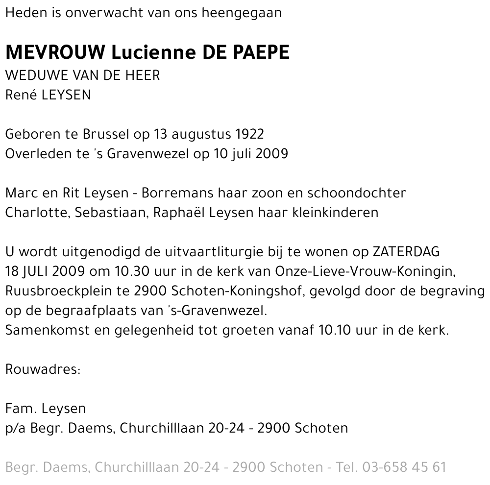 Lucienne De Paepe