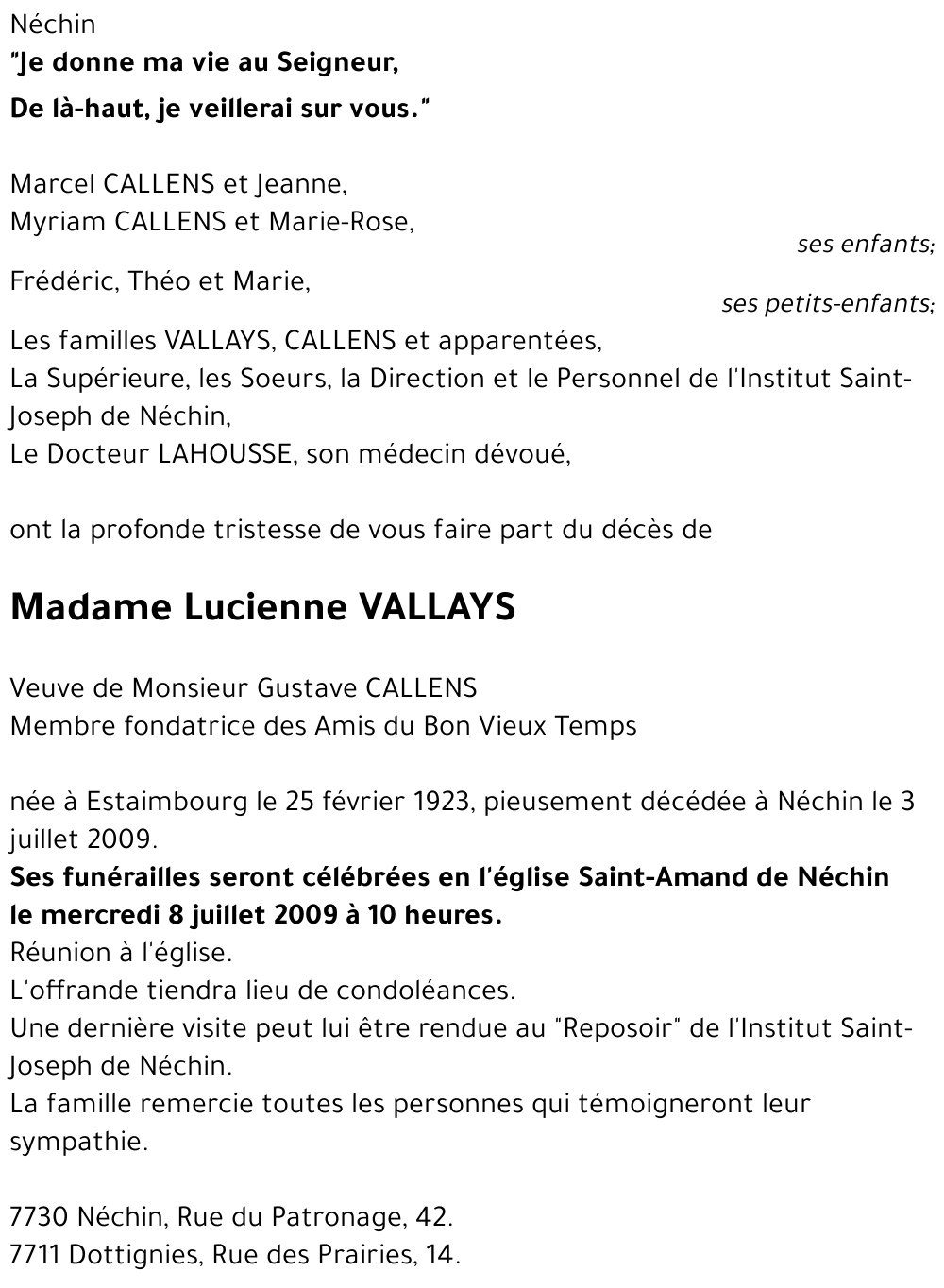 Lucienne VALLAYS