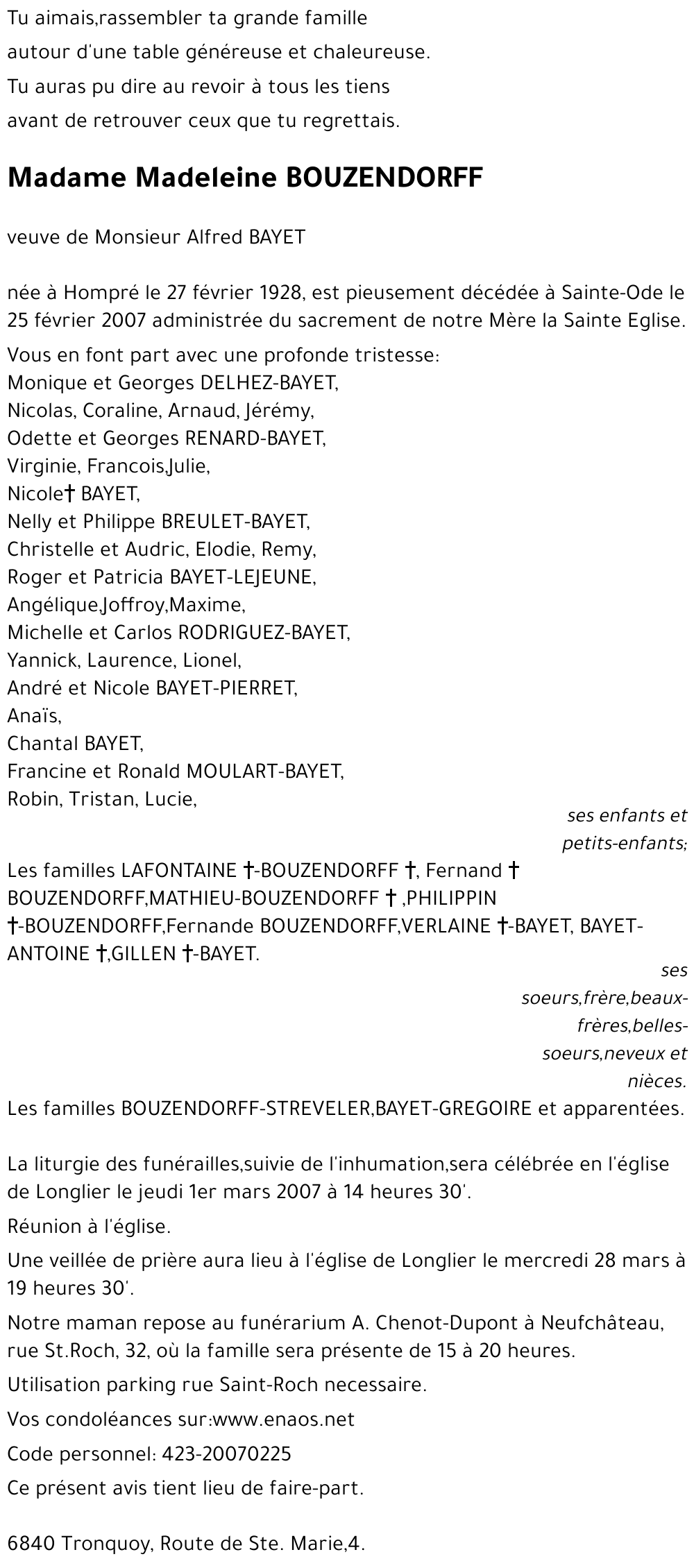 Madeleine BOUZENDORFF