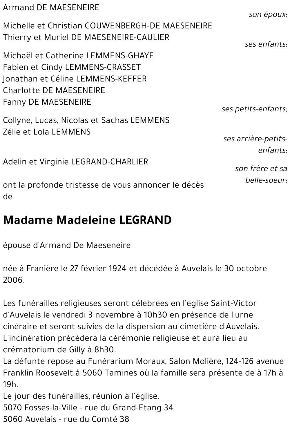 Madeleine LEGRAND