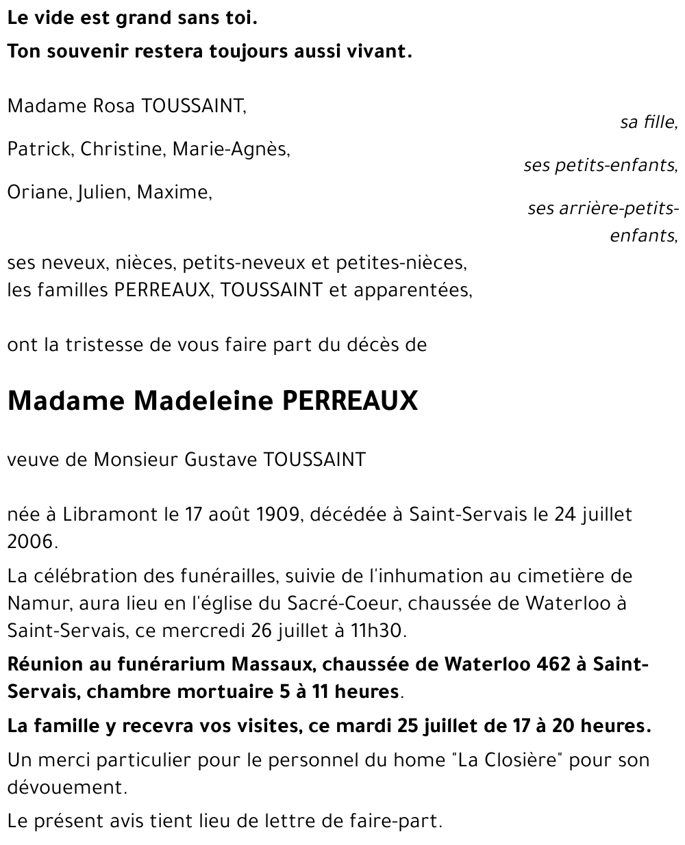 Madeleine PERREAUX