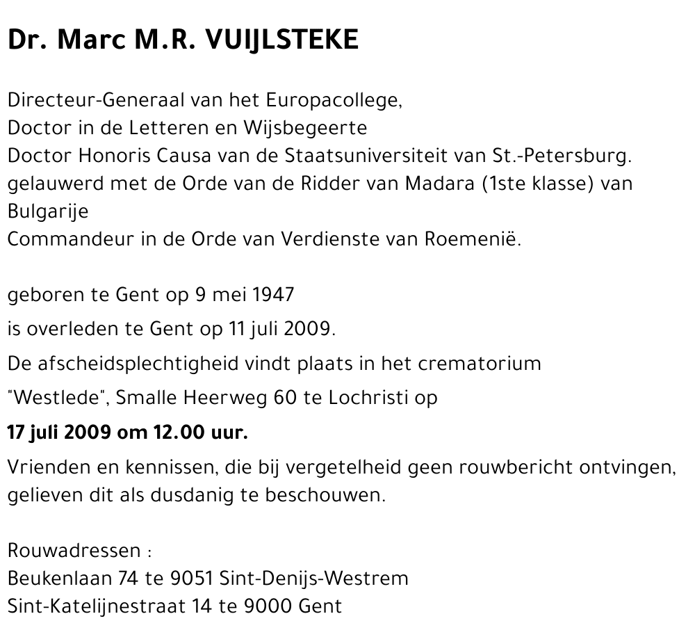 Marc M.R. VUIJLSTEKE