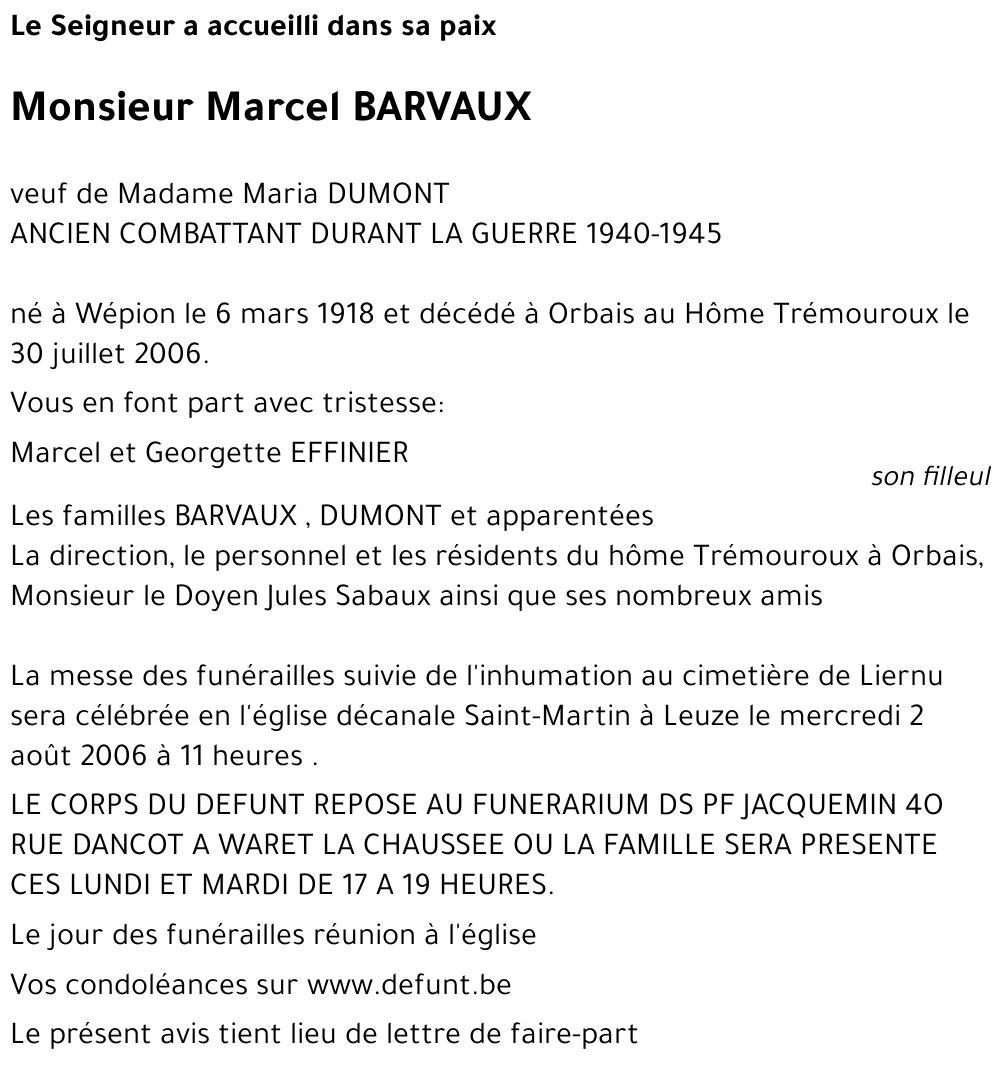 Marcel BARVAUX