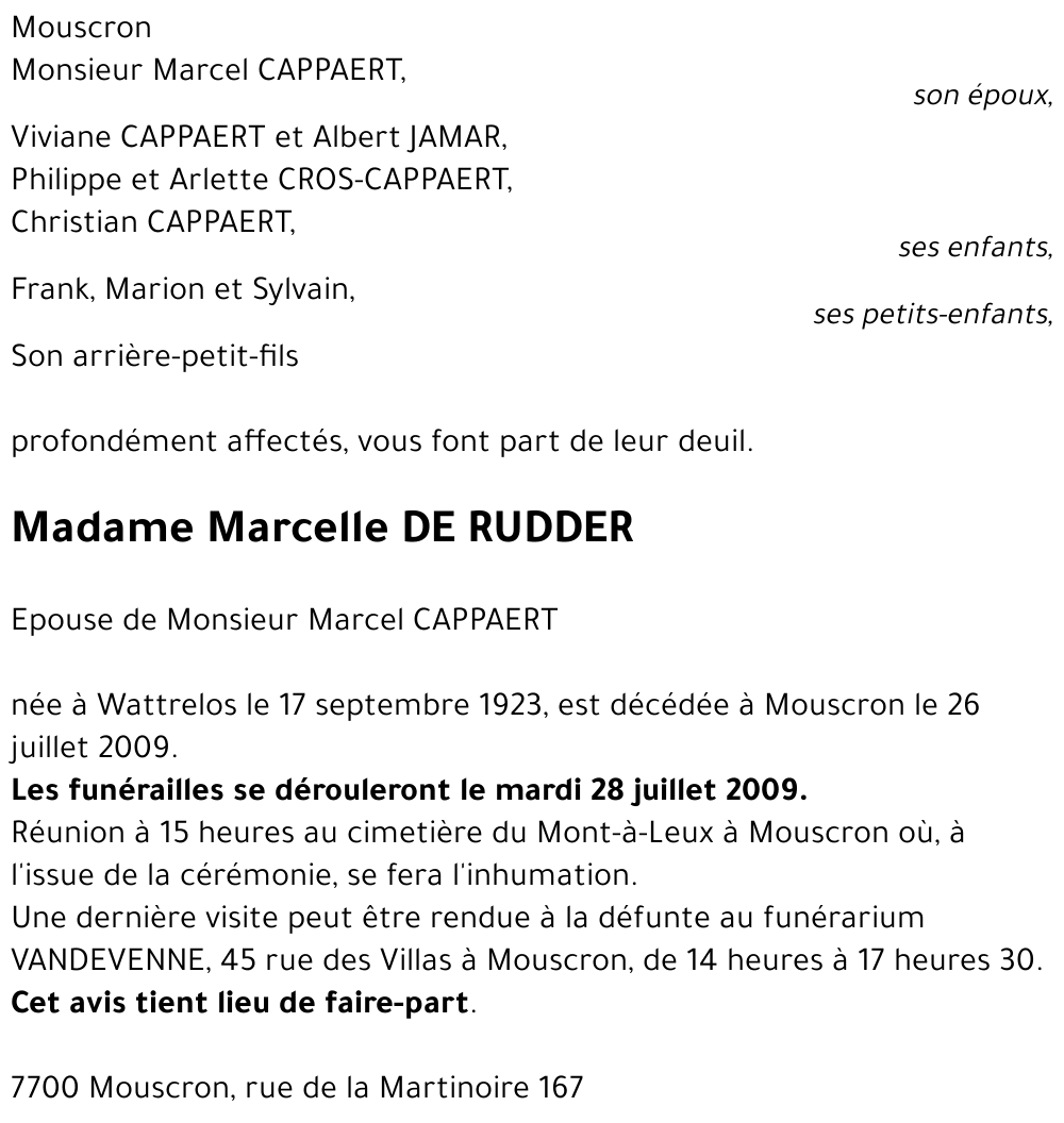 Marcelle DE RUDDER
