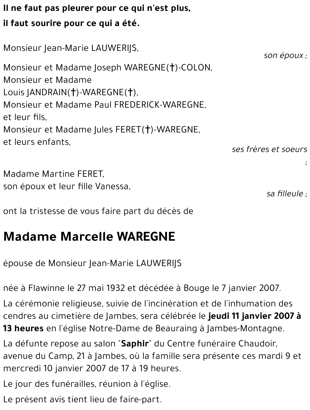 Marcelle WAREGNE
