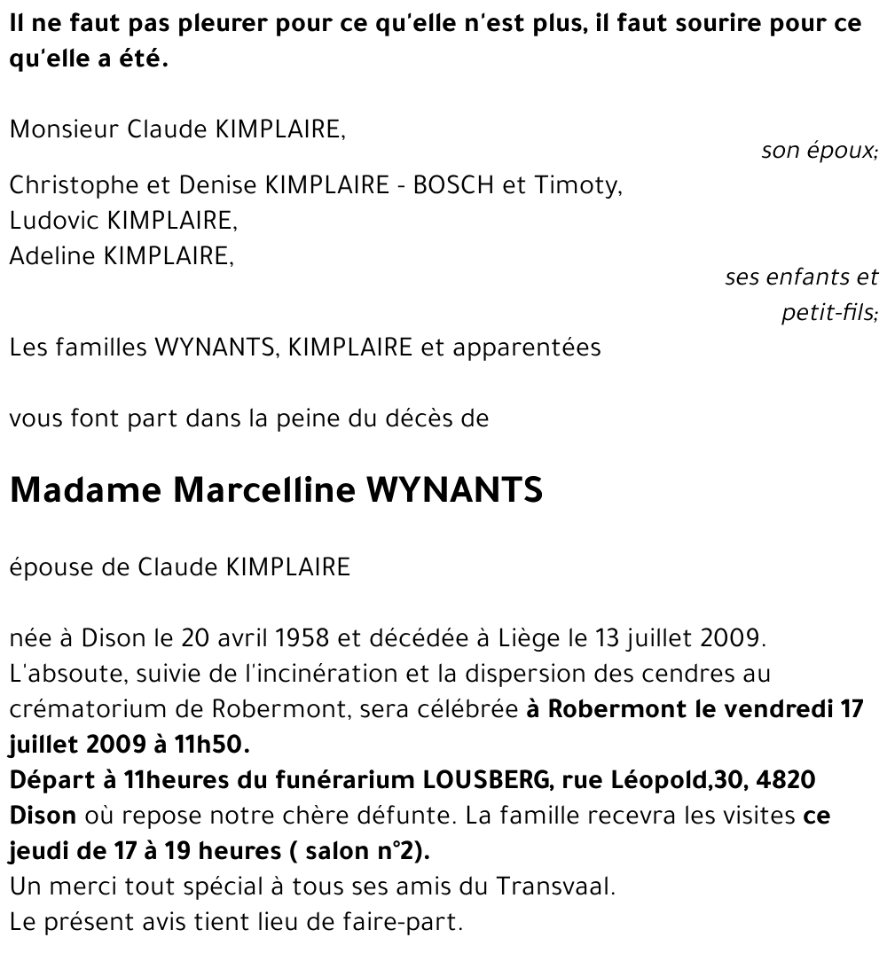 Marcelline WYNANTS