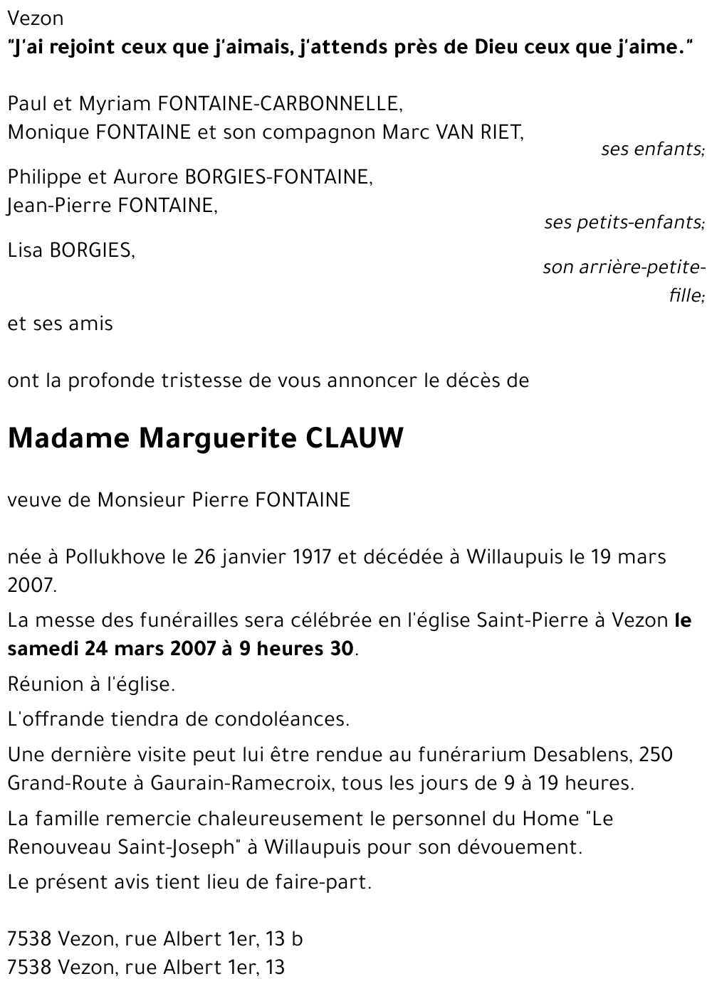 Marguerite CLAUW
