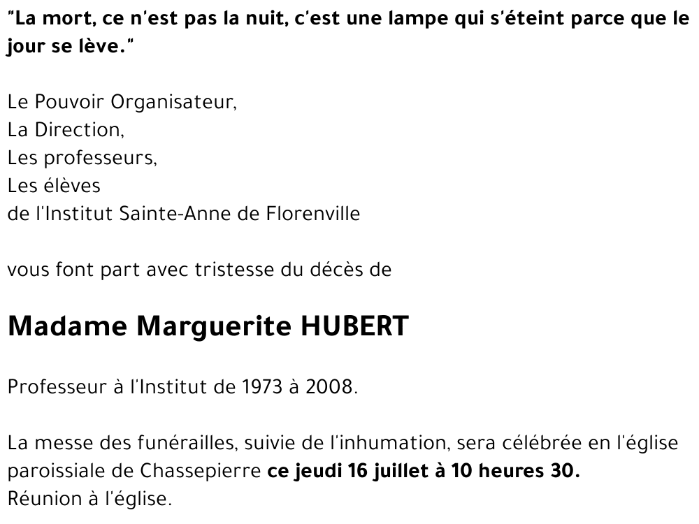 Marguerite HUBERT
