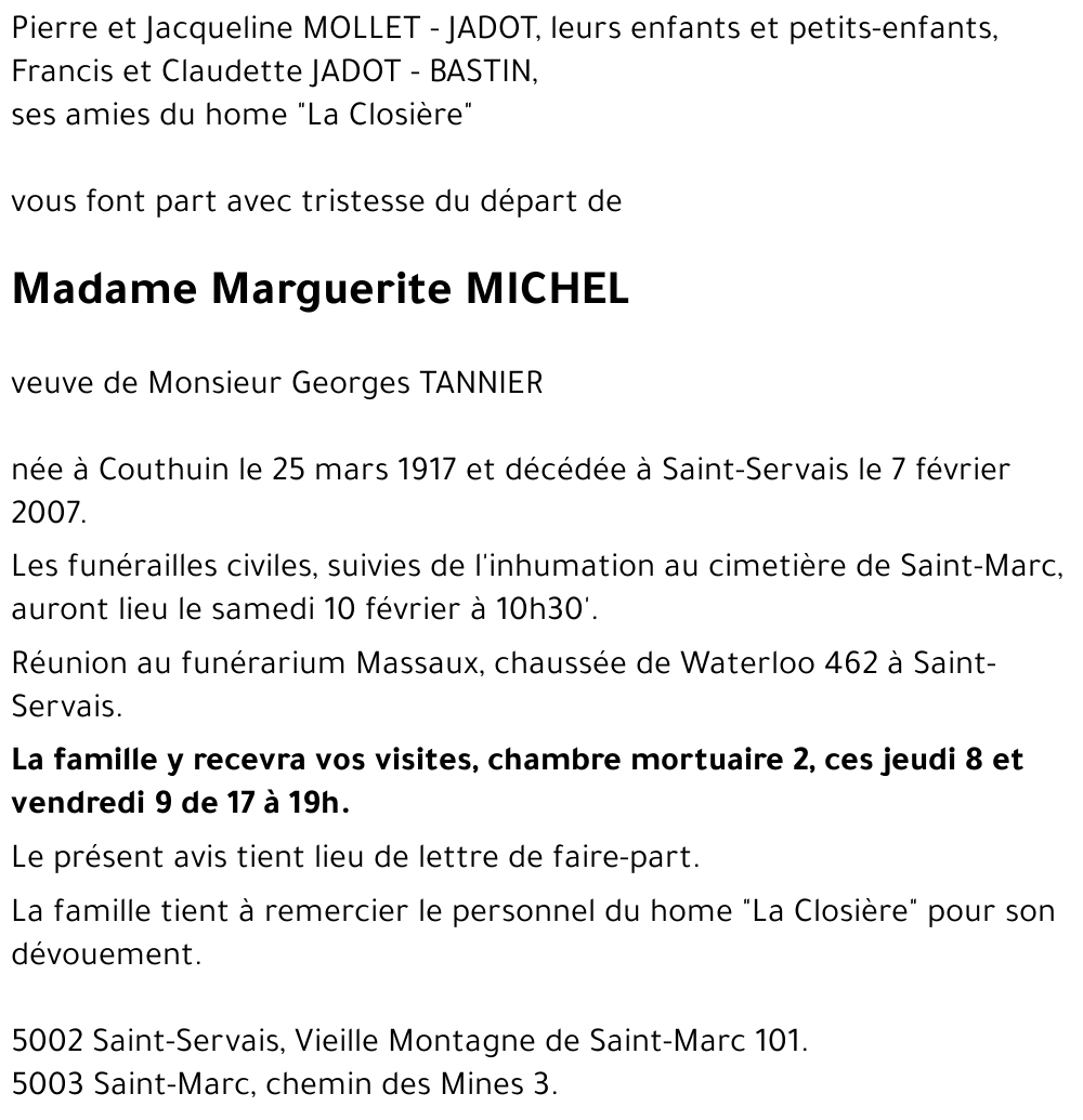 Marguerite MICHEL