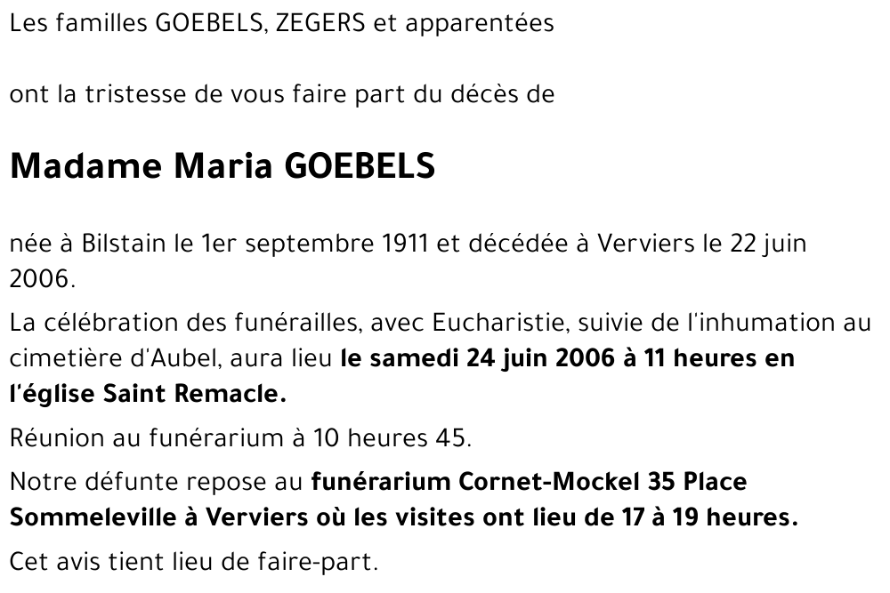 Maria GOEBELS
