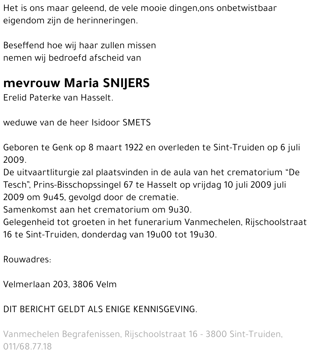 Maria Snijers