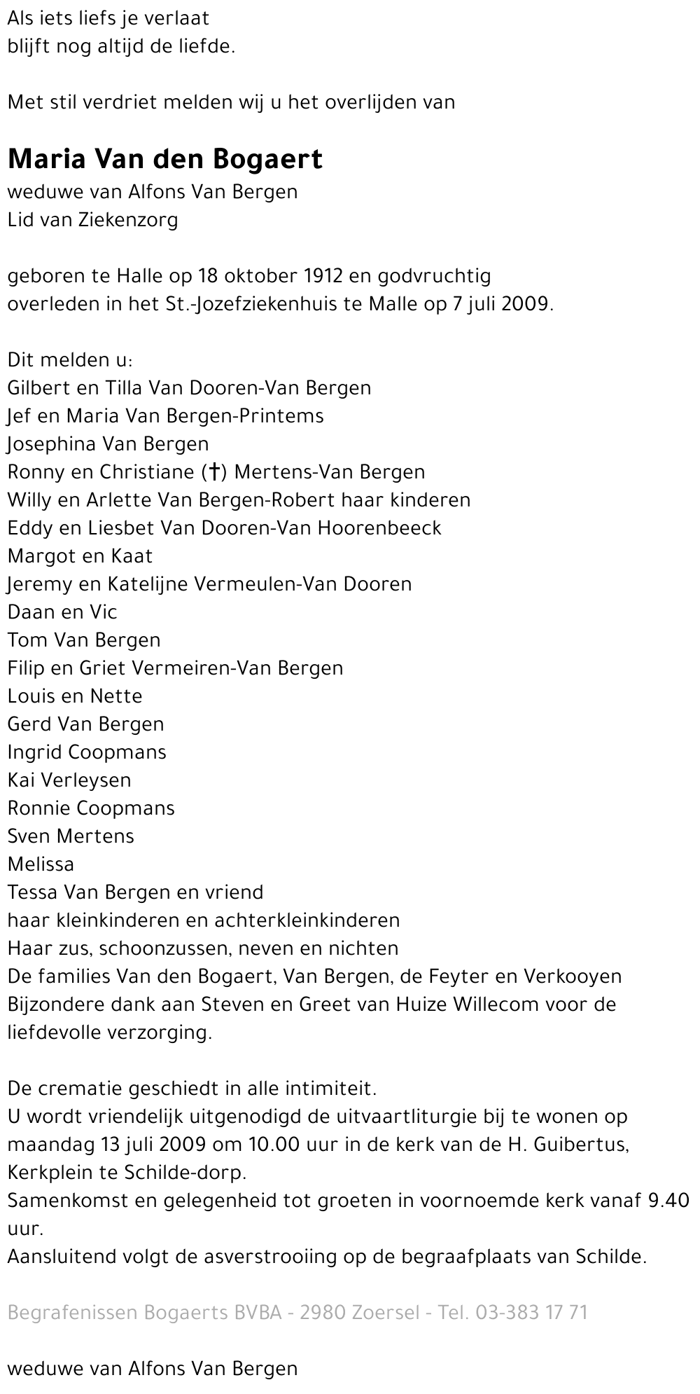 Maria Van den Bogaert