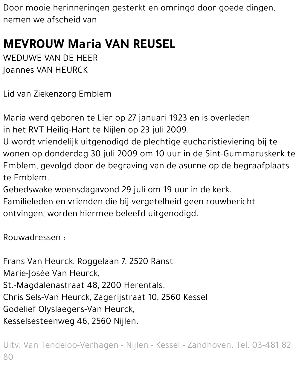 Maria Van Reusel