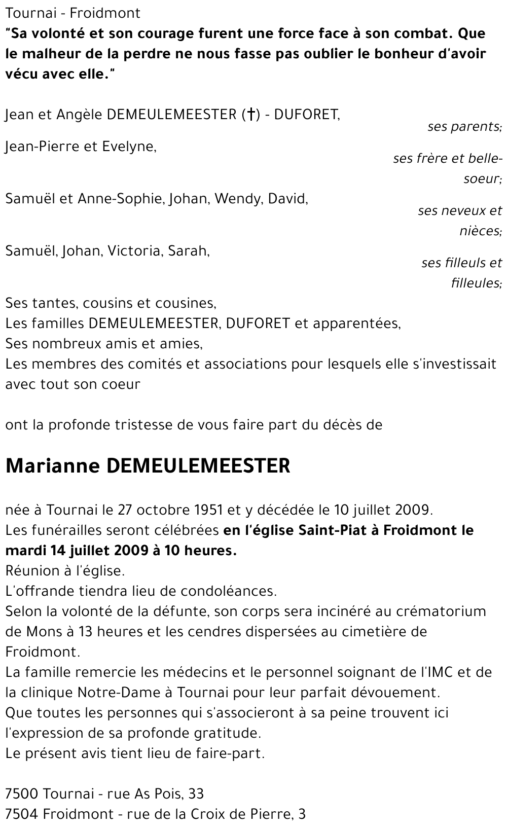 Marianne DEMEULEMEESTER