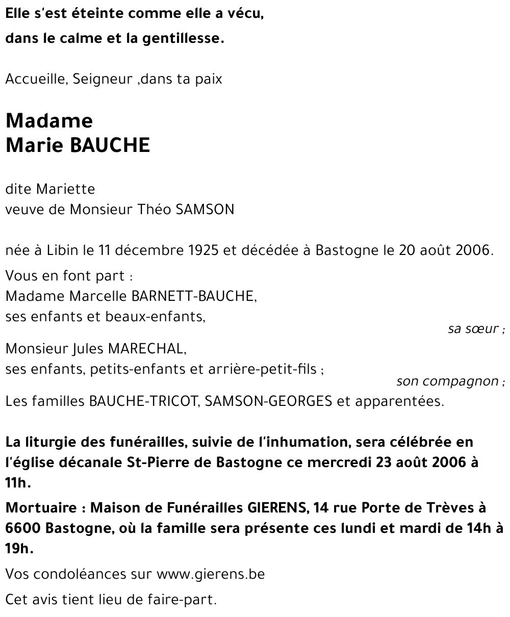 Marie BAUCHE