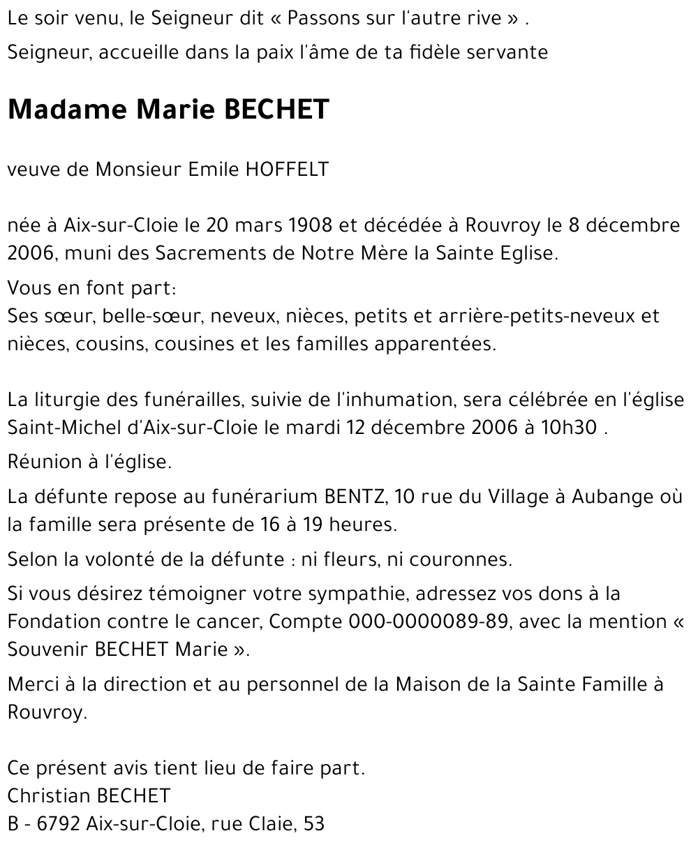 Marie BECHET