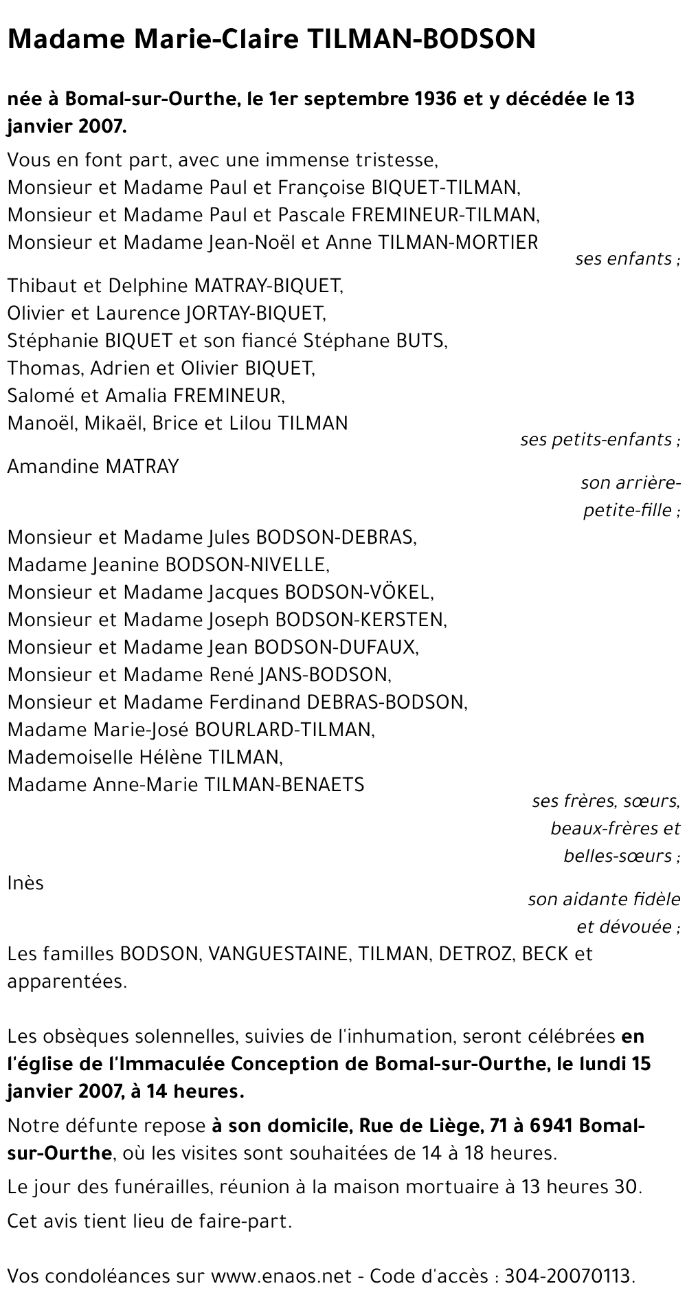 Marie-Claire TILMAN-BODSON