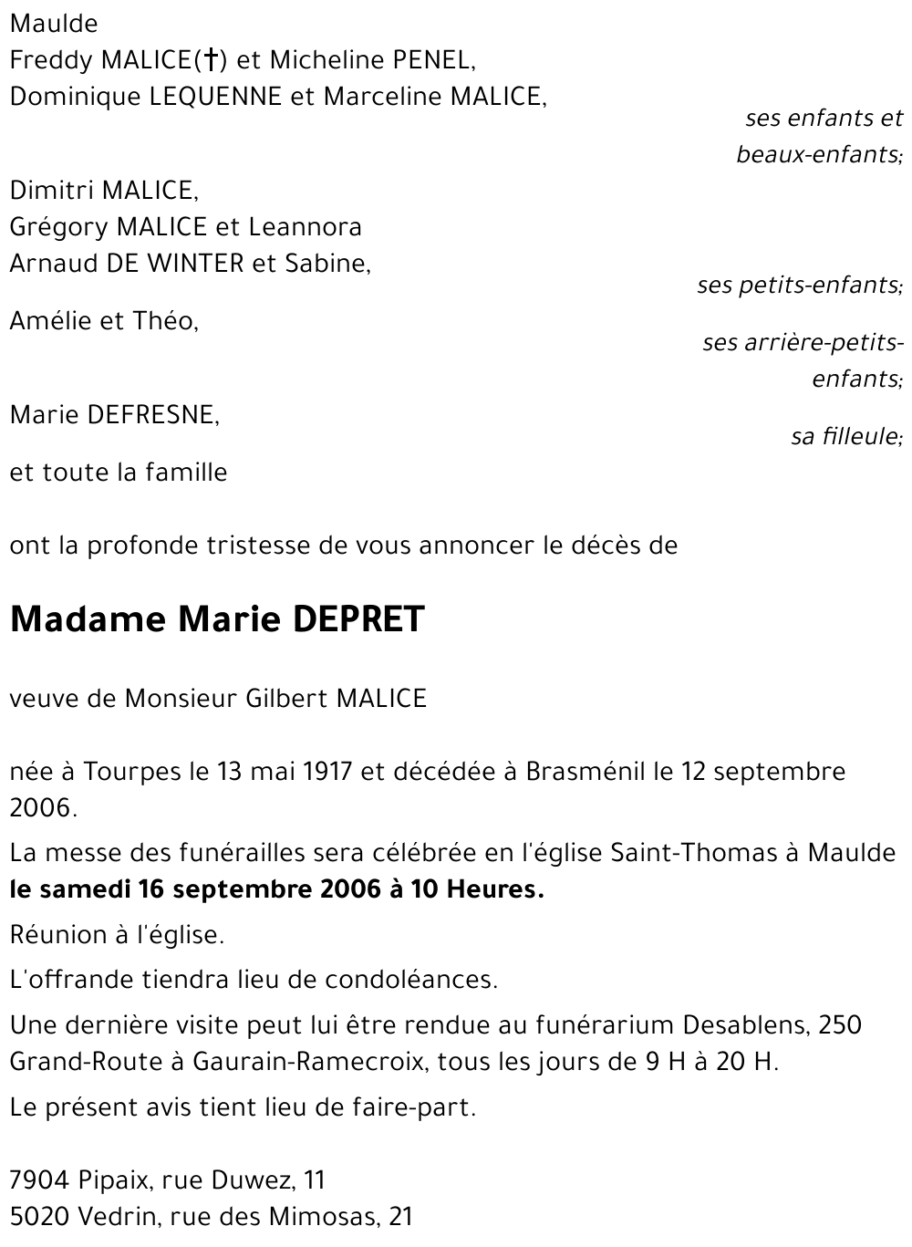 Marie DEPRET