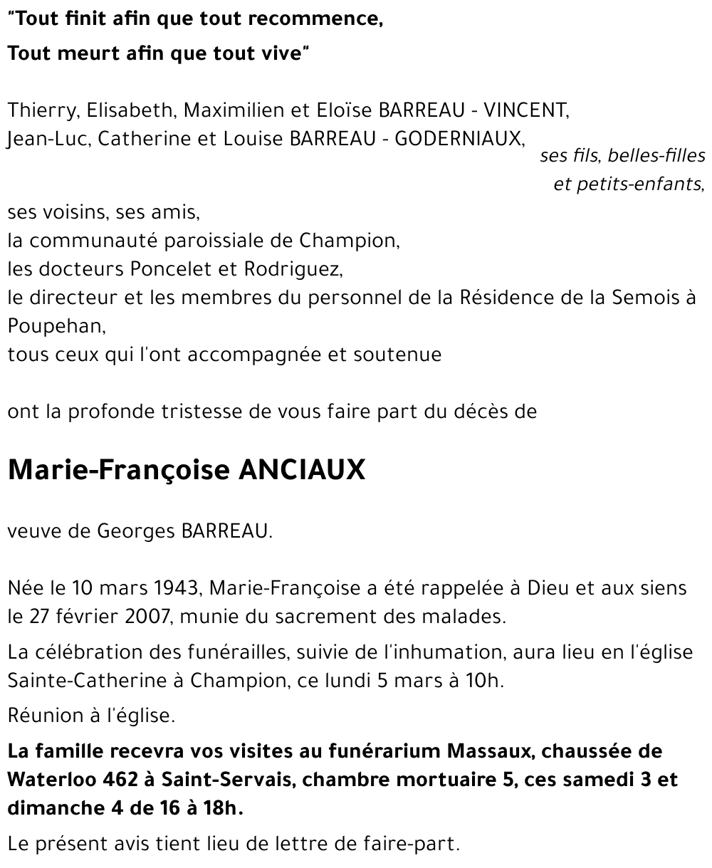 Marie-Françoise ANCIAUX