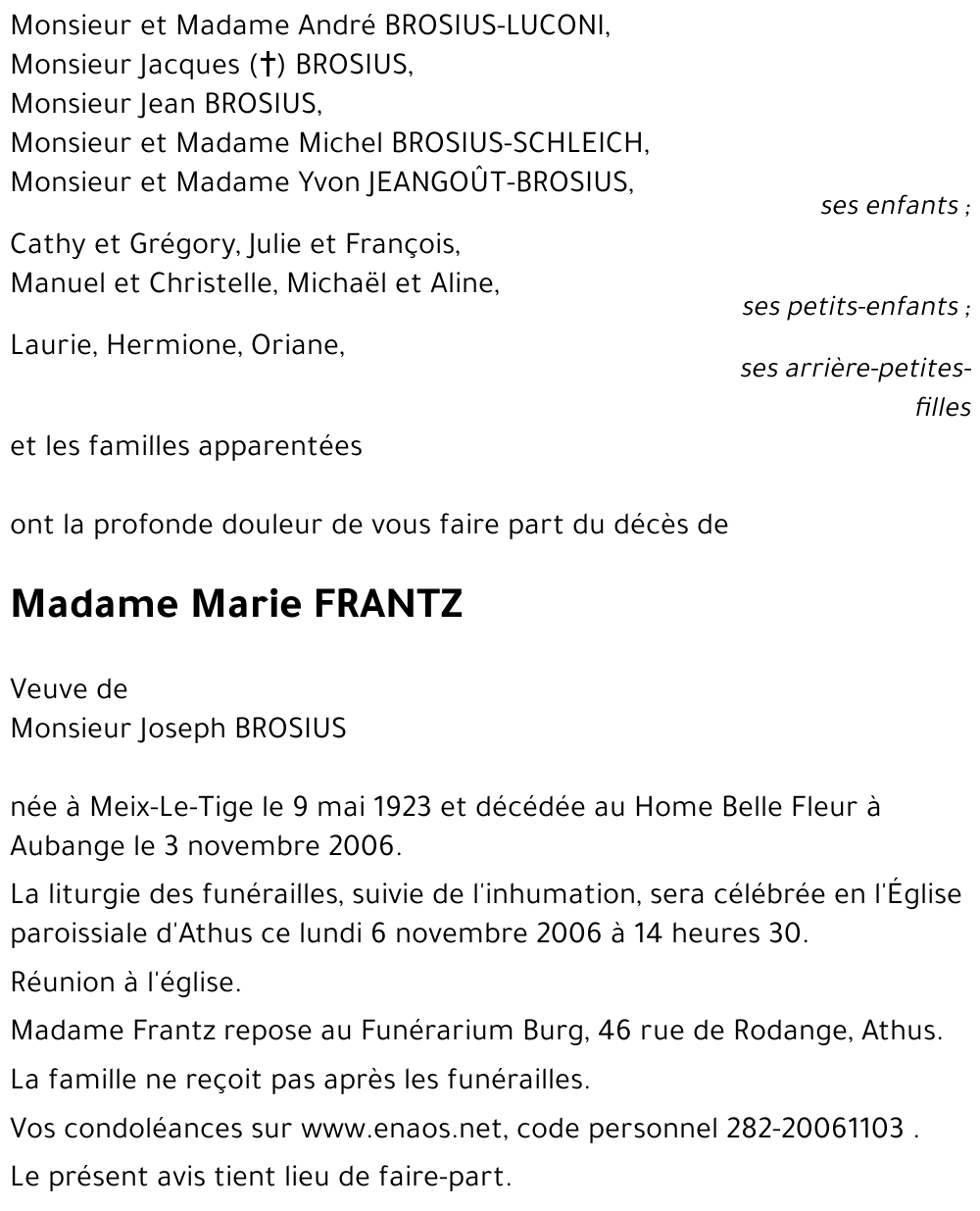 Marie FRANTZ