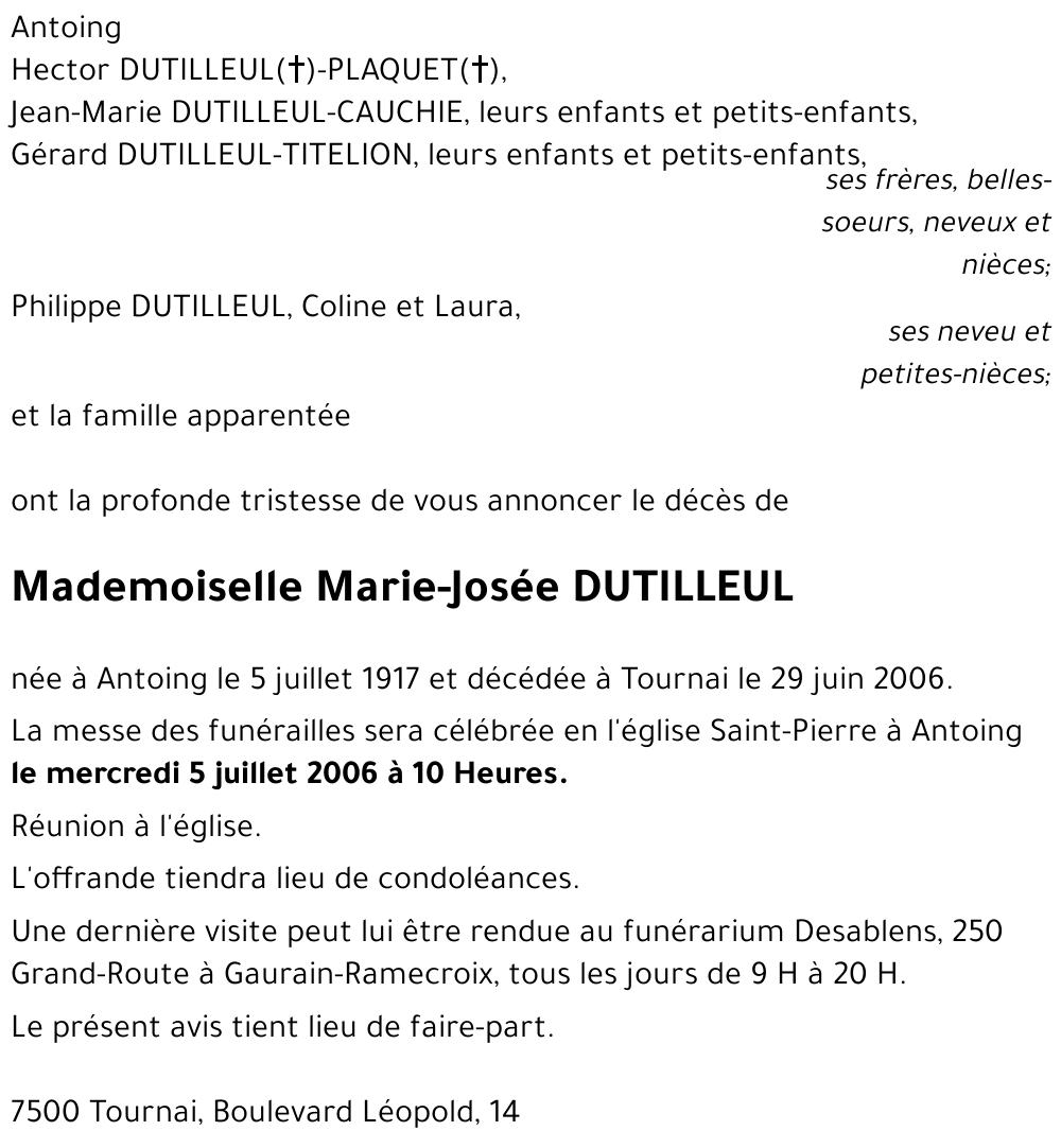 Marie-Josée DUTILLEUL