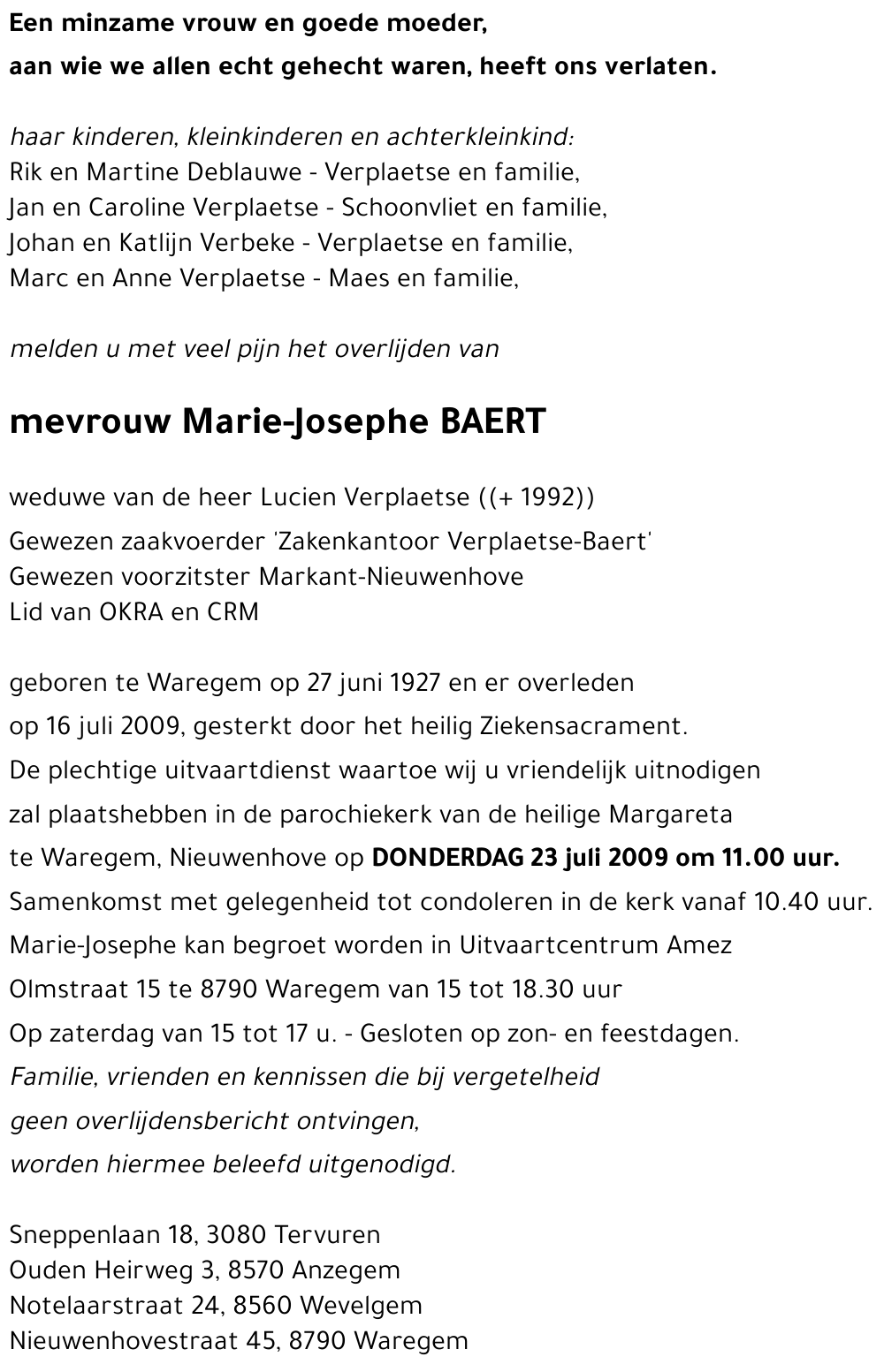 Marie-Josephe BAERT