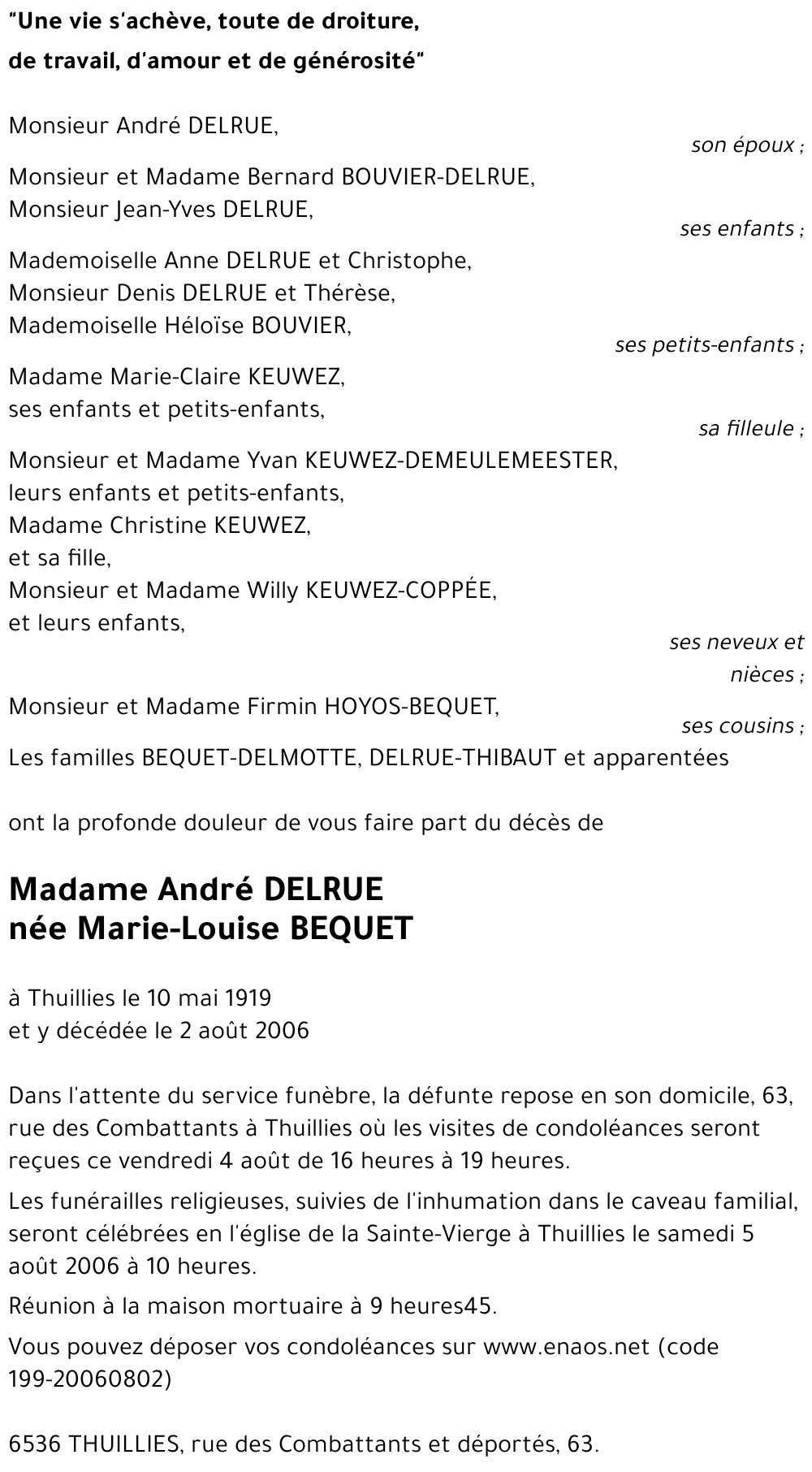 Marie-Louise BEQUET
