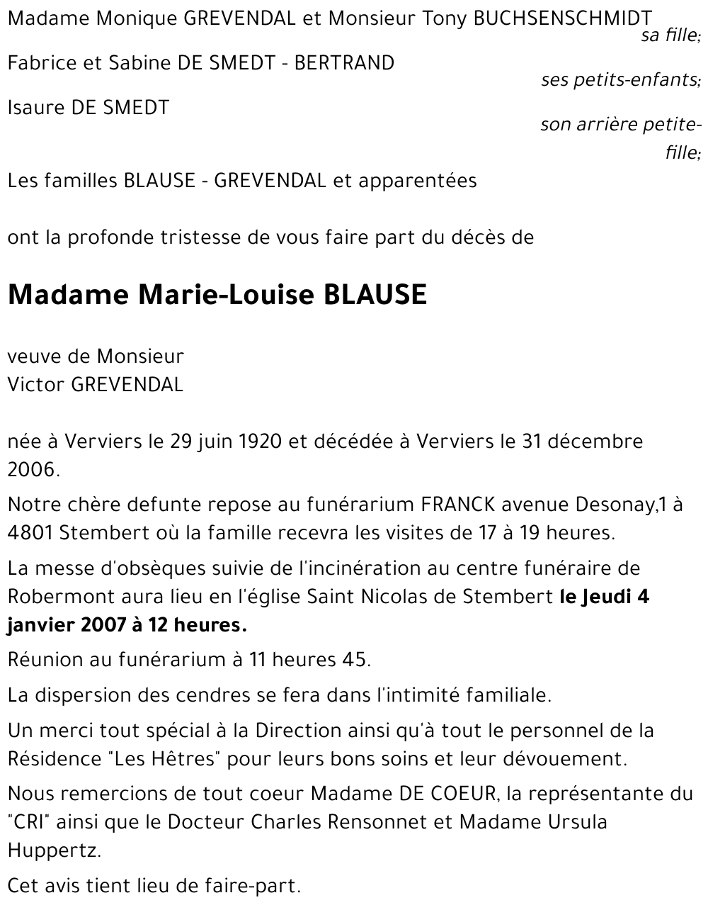 Marie-Louise BLAUSE