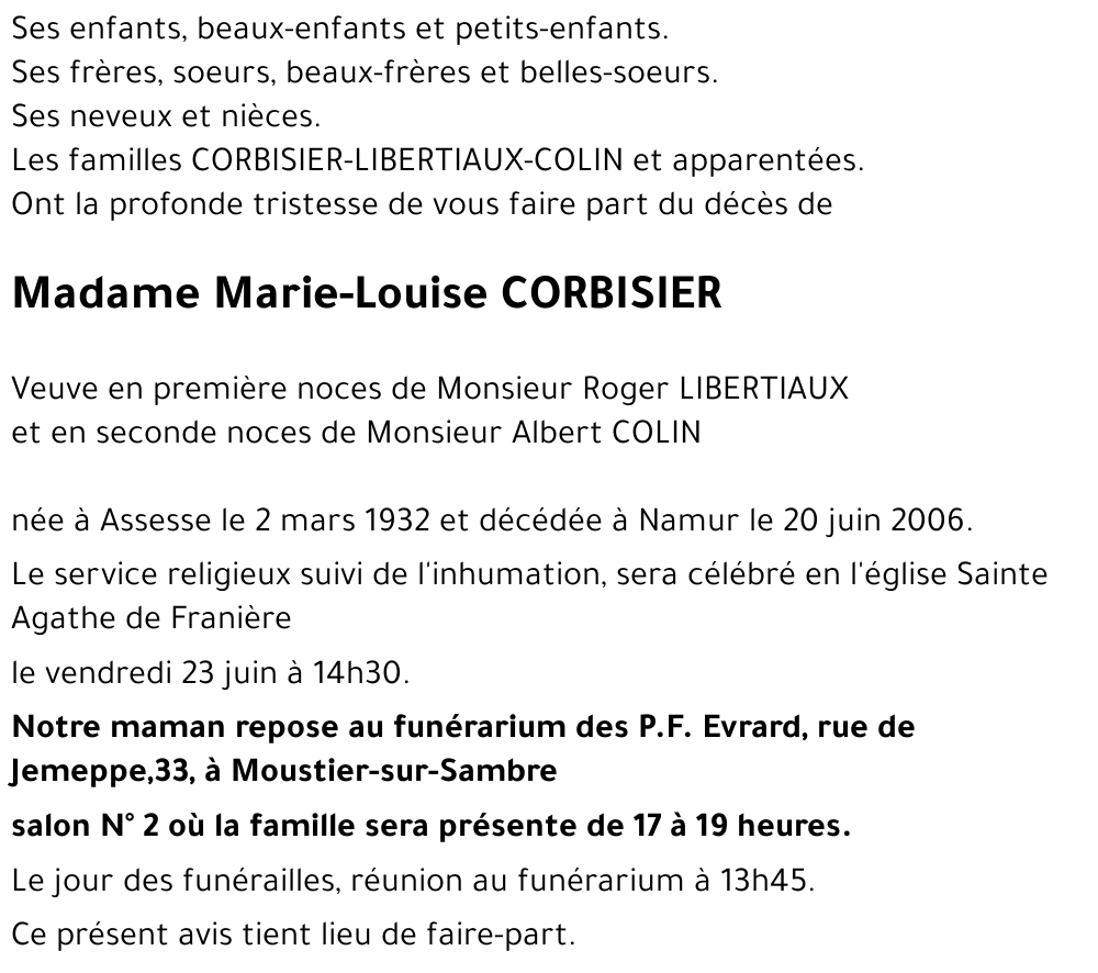Marie-Louise CORBISIER