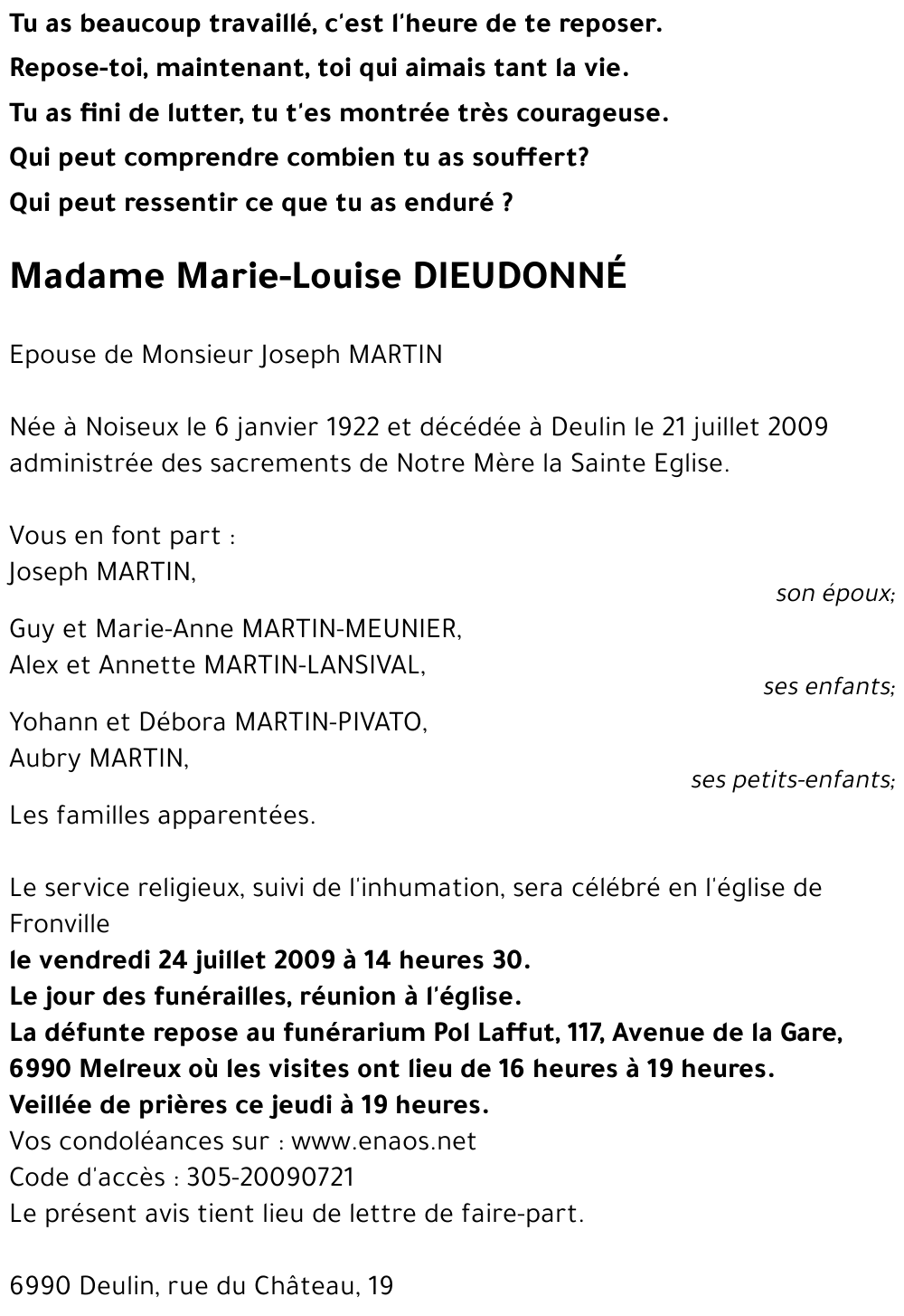 Marie-Louise DIEUDONNÉ