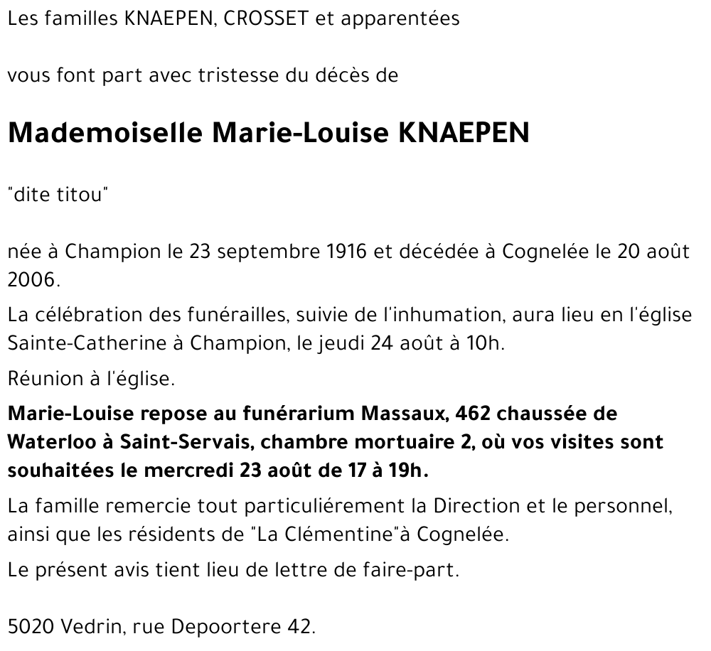 Marie-Louise KNAEPEN